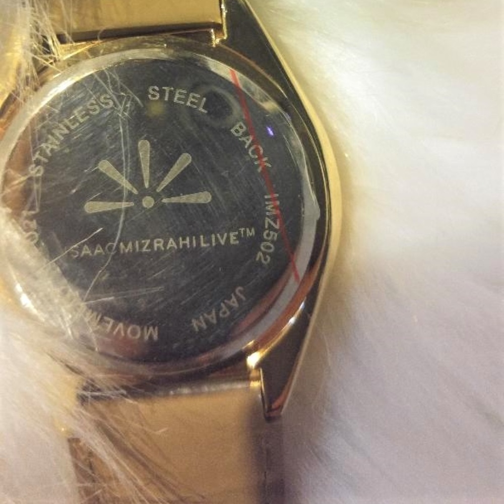 Isaac Mizrahi Watch With Quilted Face Medium Camel - Picture 2 of 5